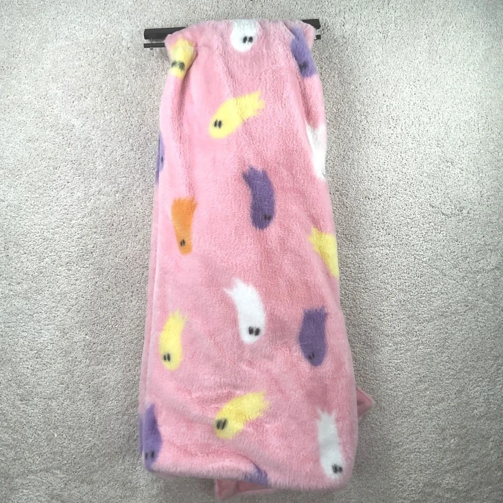 Storehouse Seasonal Pink Ghost Faux Fur Throw Blanket Halloween 50x70 Pastel